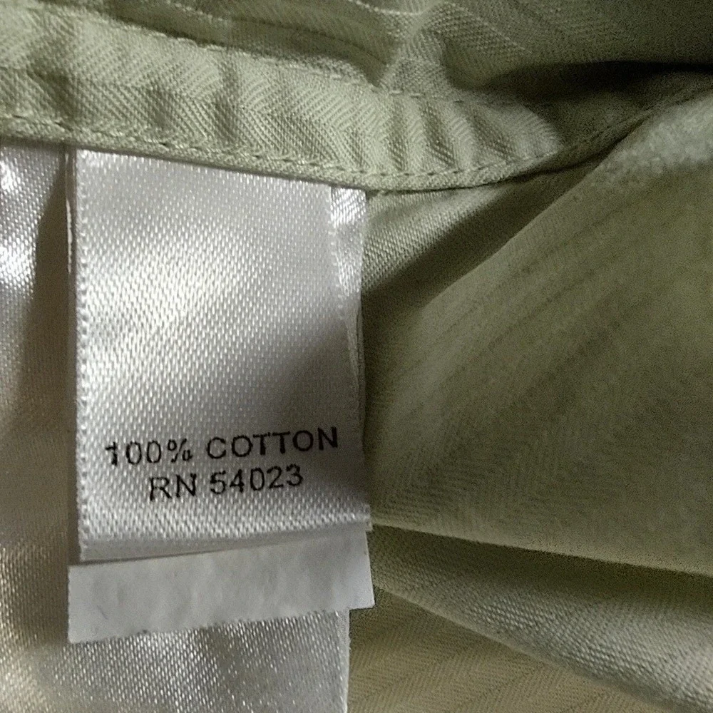 Banana Republic Shirt Mens Large Norm Core Light Green Classic Fit Stripe Office